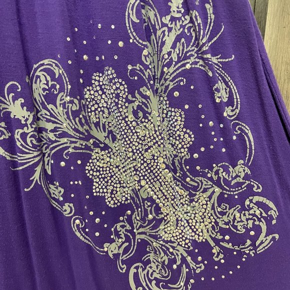 Voll Embroidered Purple Tunic Dress - Picture 3 of 5
